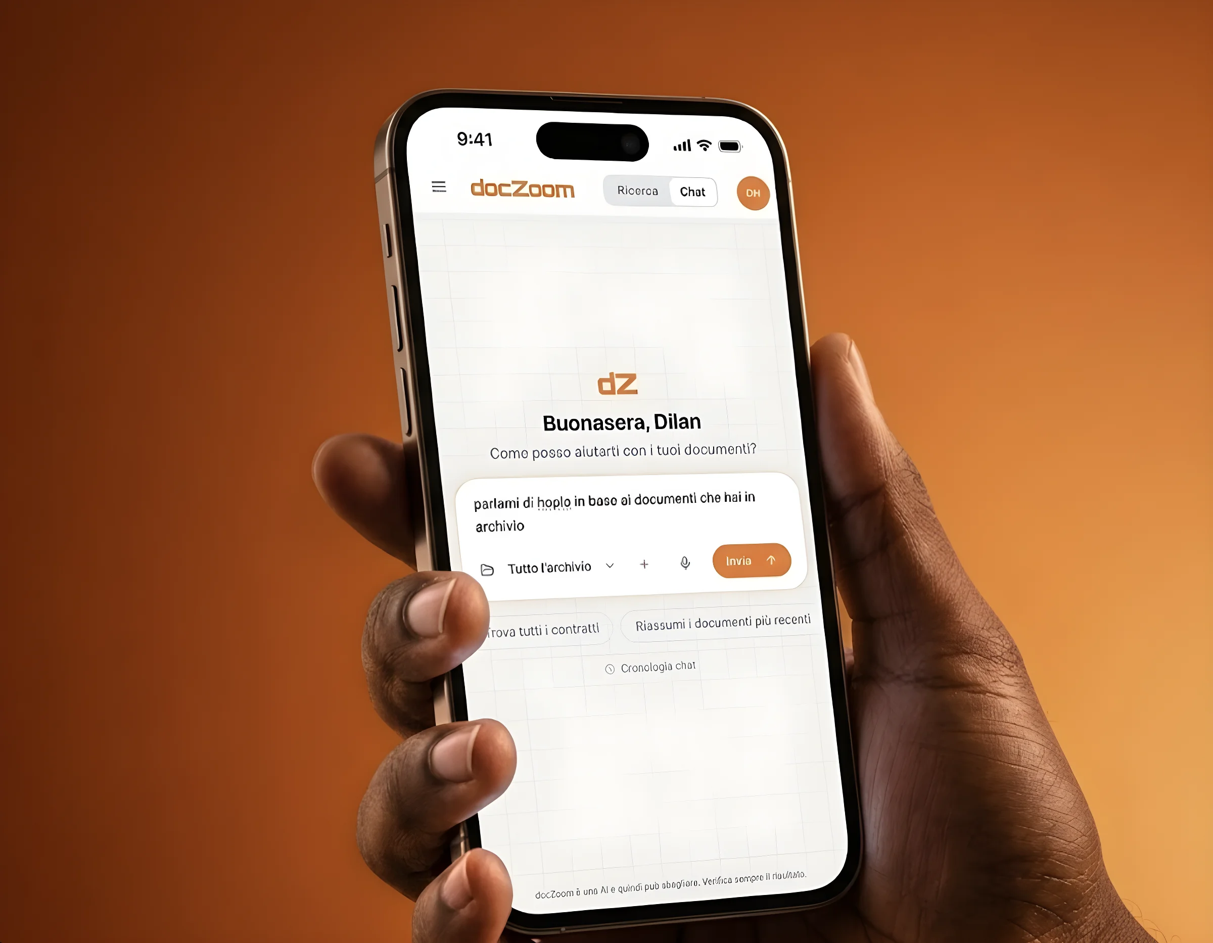 Amaril chat running on iPhone